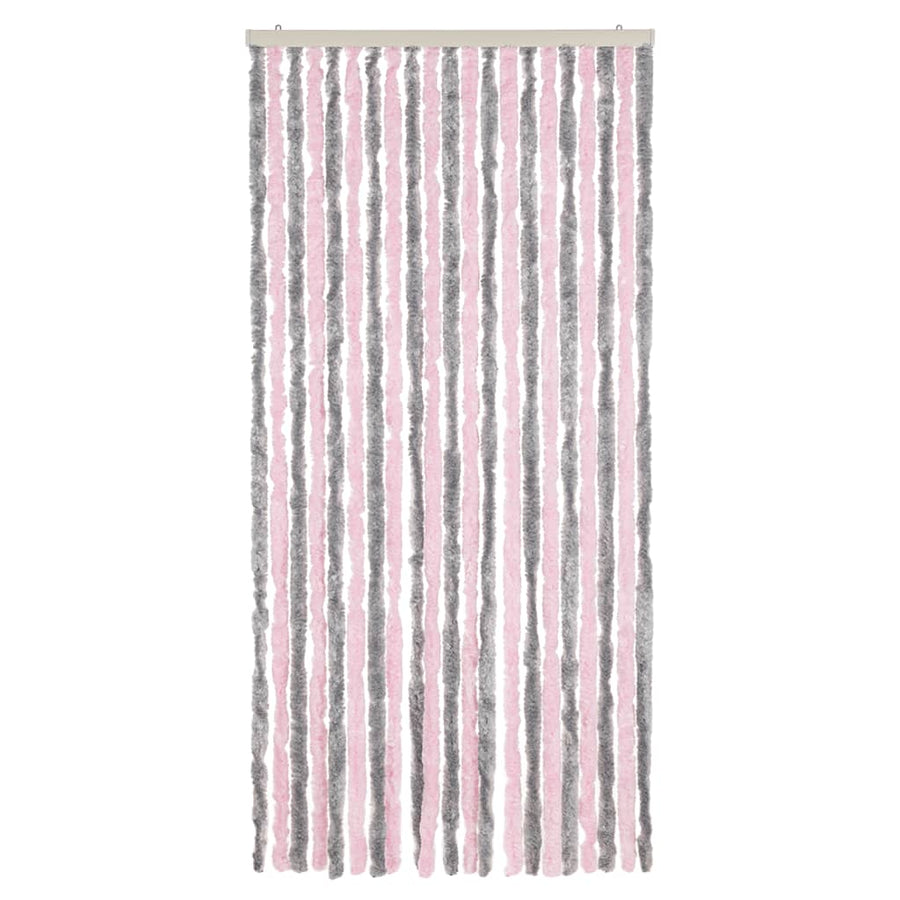 Vliegengordijn Chenille Zilver Grijs En Roze 90 x 200 cm