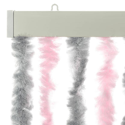 Vliegengordijn Chenille Zilver Grijs En Roze 90 x 200 cm