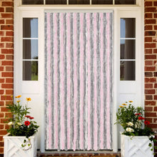 Vliegengordijn 100X220 Cm Chenille Zilvergrijs En Roze