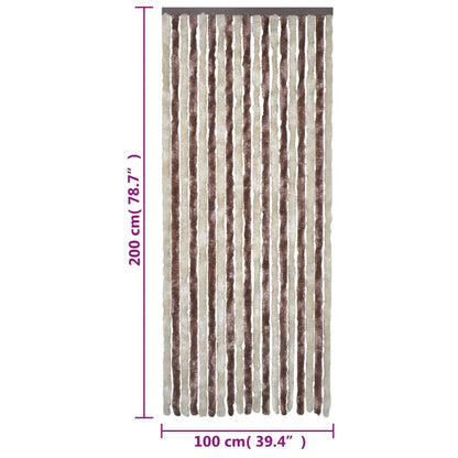 Vliegengordijn 100X200 Cm Chenille Beige En Lichtbruin