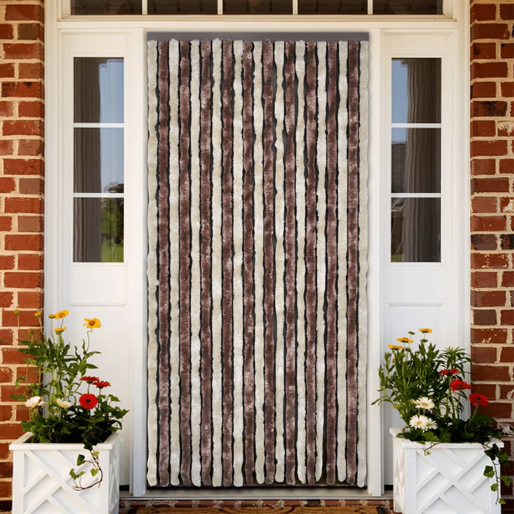 Vliegengordijn 100X200 Cm Chenille Beige En Lichtbruin