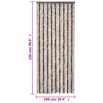 Vliegengordijn 100X230 Cm Chenille Beige En Lichtbruin