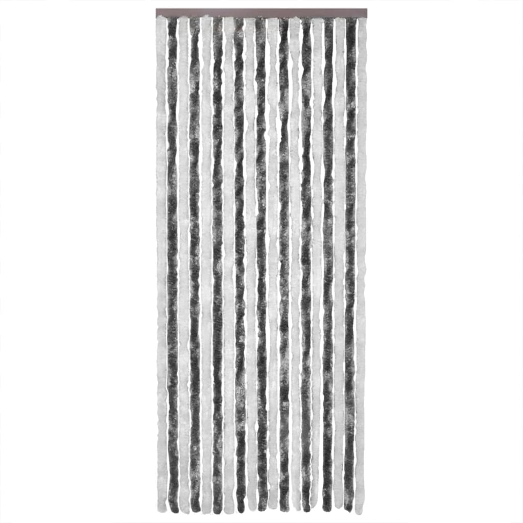Vliegengordijn 100X200 Cm Chenille Grijs En Wit