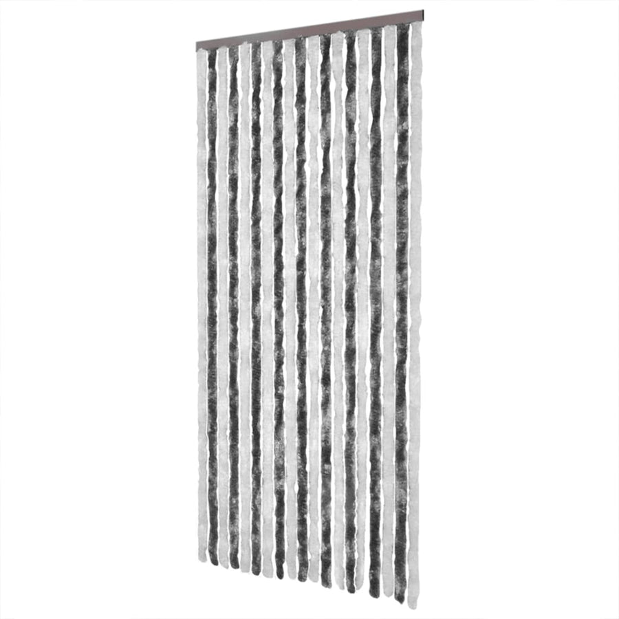 Vliegengordijn 100X230 Cm Chenille Grijs En Wit
