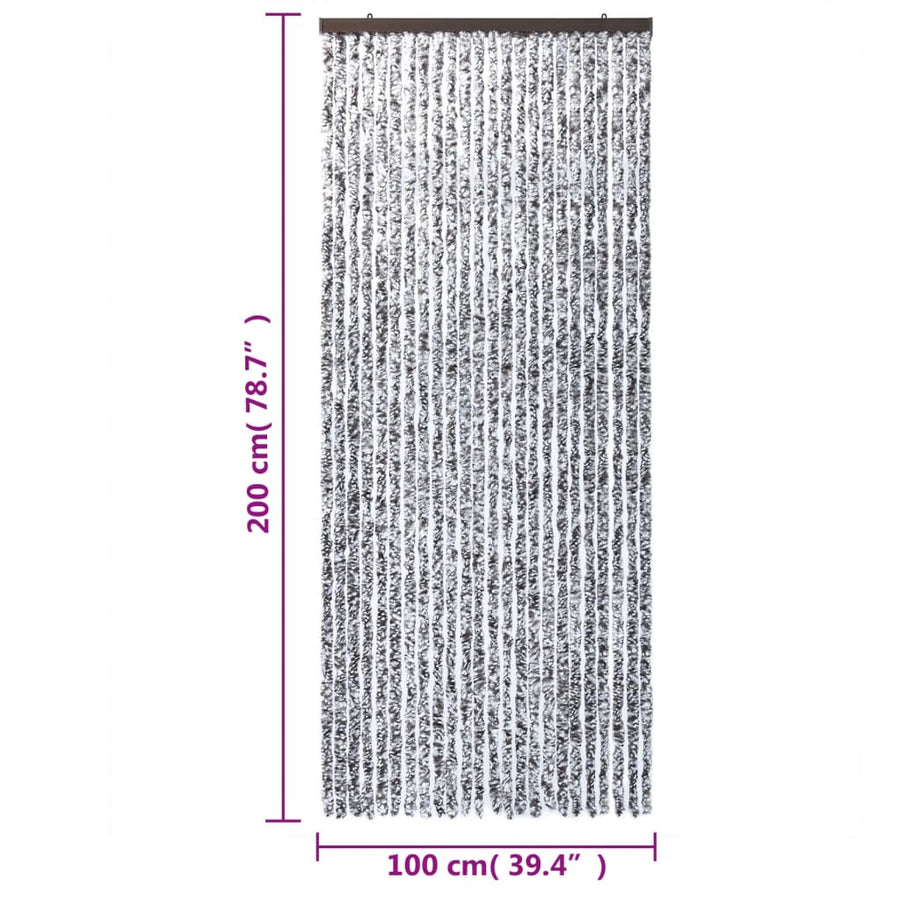 Vliegengordijn 100X200 Cm Chenille Bruin En Beige