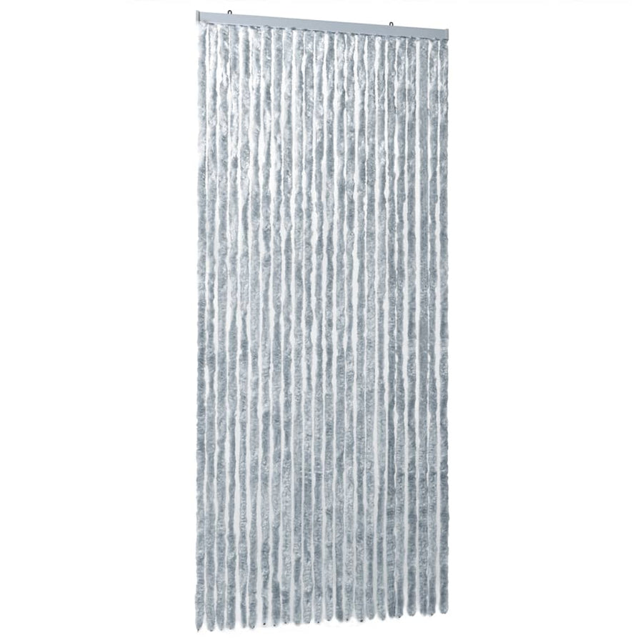 Vliegengordijn 100x200 cm chenille wit en grijs