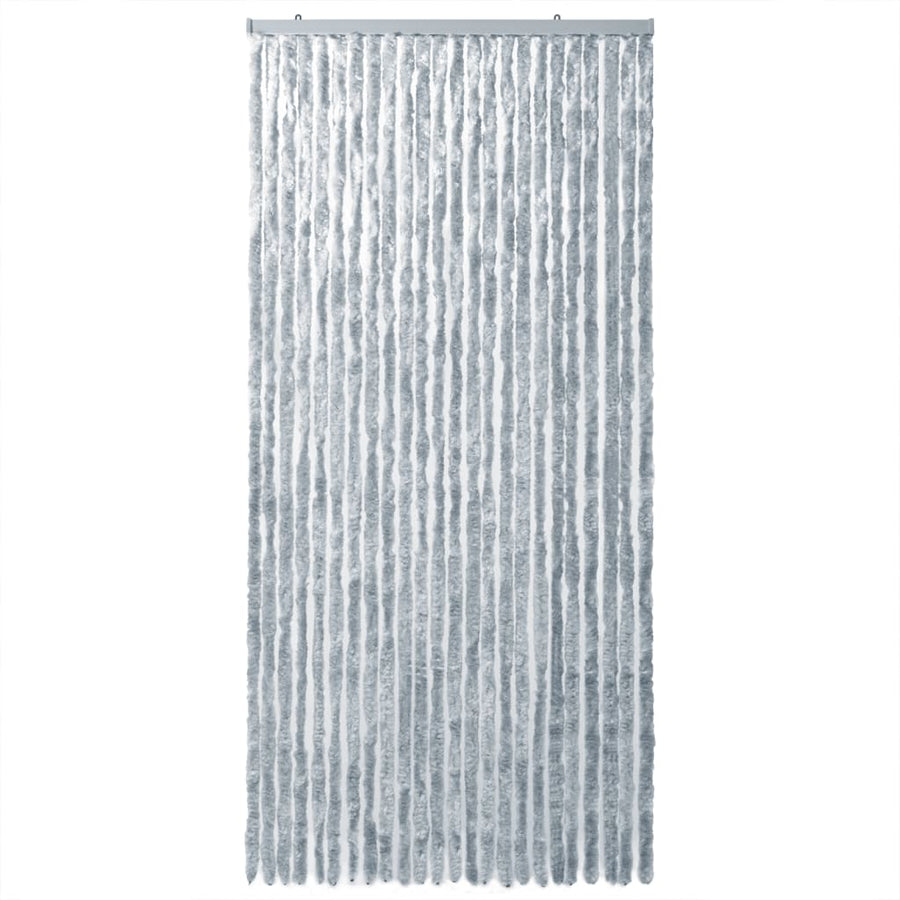 Vliegengordijn 100x200 cm chenille wit en grijs