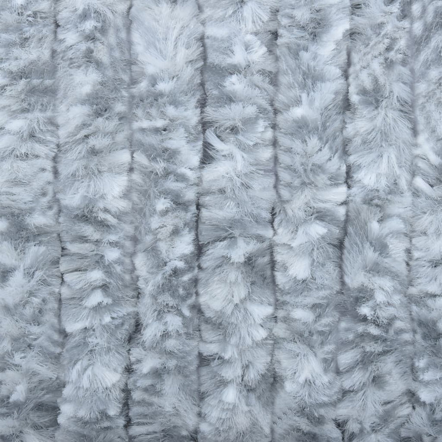Vliegengordijn 100x200 cm chenille wit en grijs