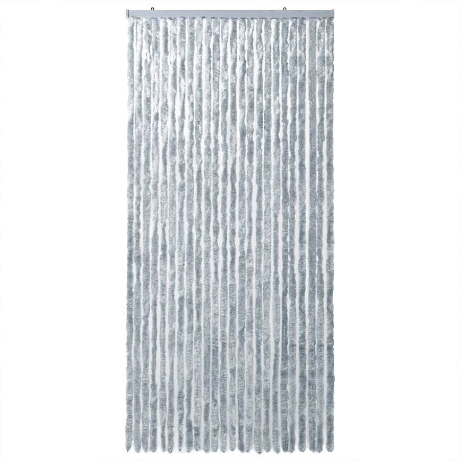 Vliegengordijn 100X230 Cm Chenille Wit En Grijs Zwart En Crème