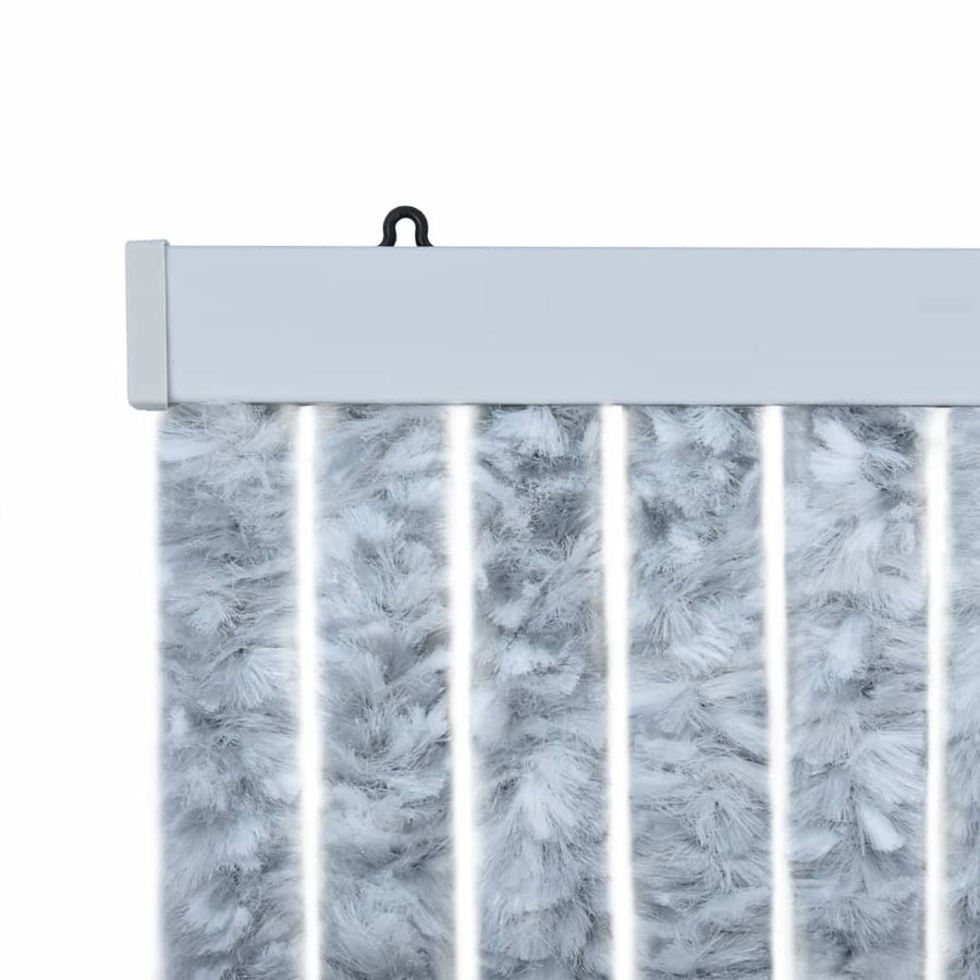 Vliegengordijn 100X230 Cm Chenille Wit En Grijs Zwart En Crème