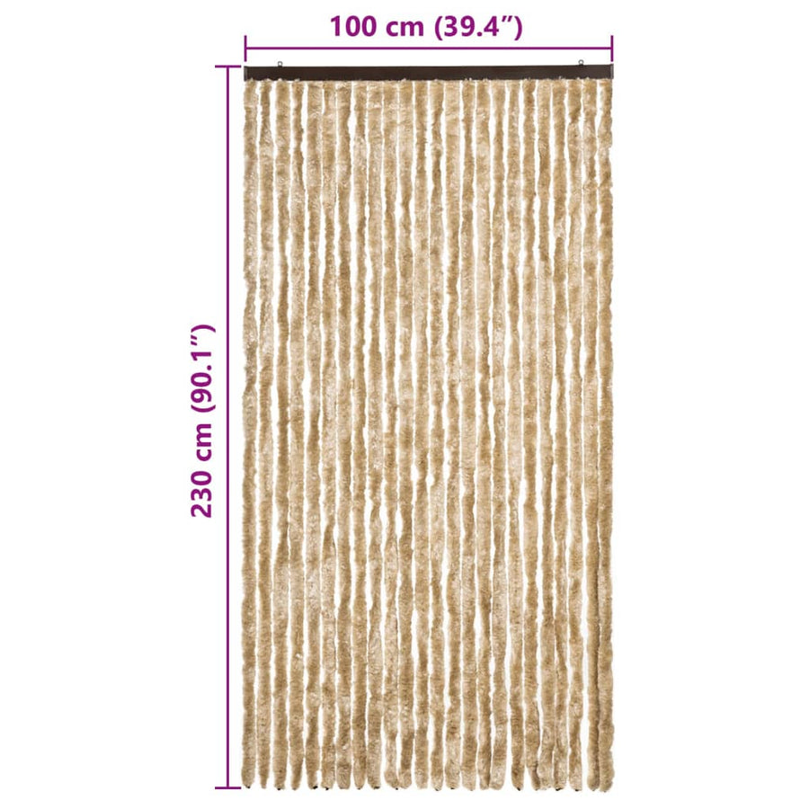 Vliegengordijn Chenille Beige 100 x 230 cm