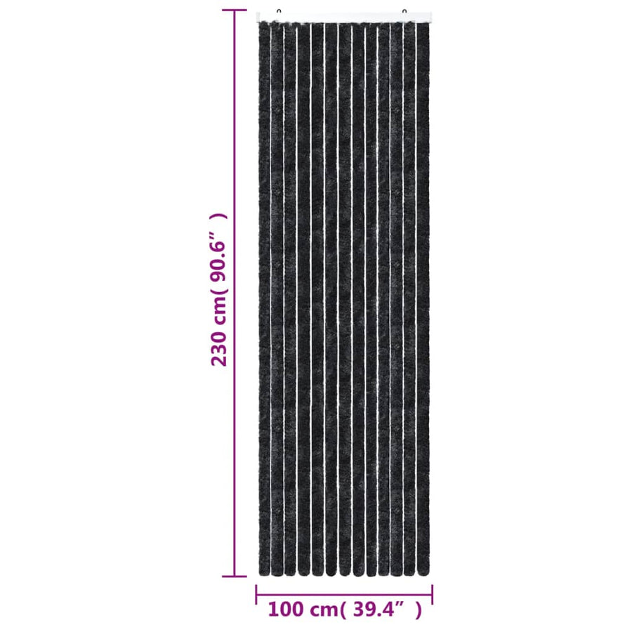 Vliegengordijn 100X230 Cm Chenille Antracietkleurig