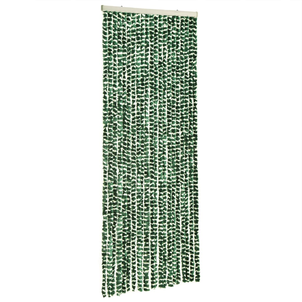 Vliegengordijn 56X200 Cm Chenille Groen En Wit