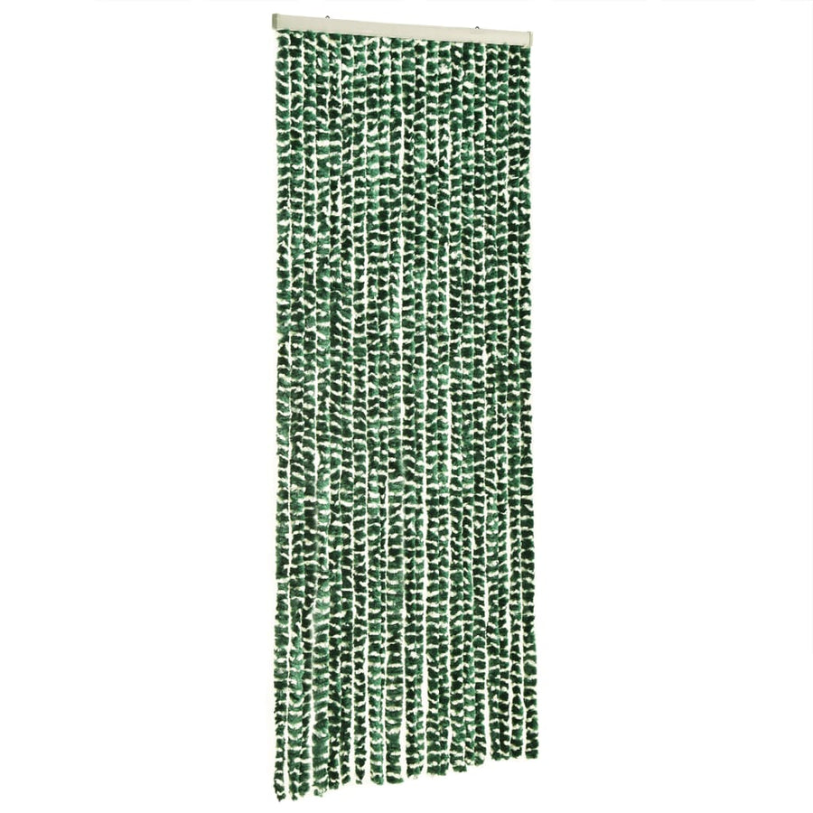 Vliegengordijn 56X200 Cm Chenille Groen En Wit