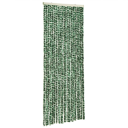 Vliegengordijn 90X200 Cm Chenille Groen En Wit