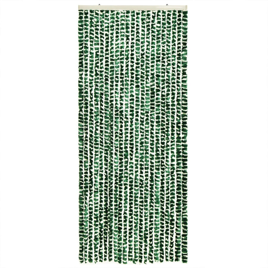 Vliegengordijn 90X200 Cm Chenille Groen En Wit