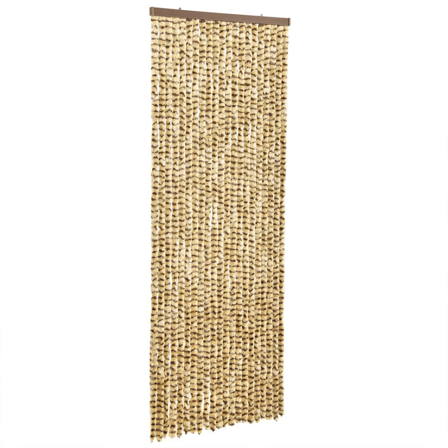 Vliegengordijn 56X200 Cm Chenille Beige En Bruin