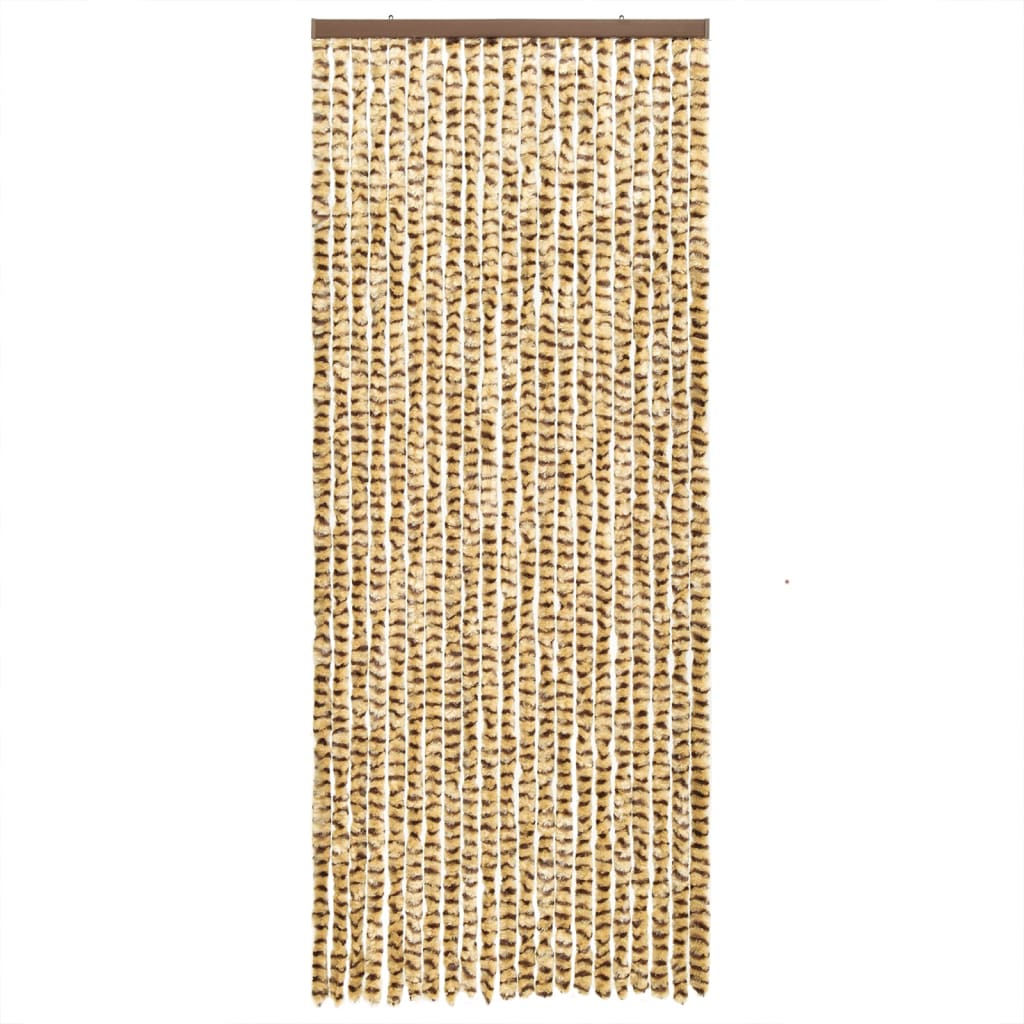 Vliegengordijn 90X200 Cm Chenille Beige En Bruin