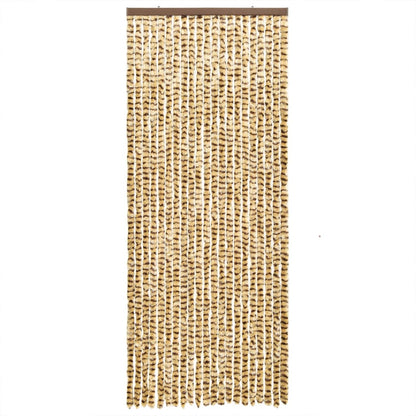 Vliegengordijn 90X200 Cm Chenille Beige En Bruin