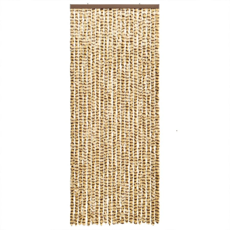Vliegengordijn 90X200 Cm Chenille Beige En Bruin