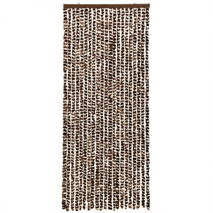 Vliegengordijn 90X200 Cm Chenille Bruin En Wit