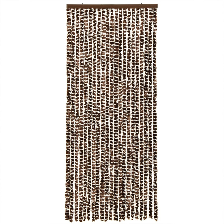 Vliegengordijn 100X230 Cm Chenille Bruin En Wit