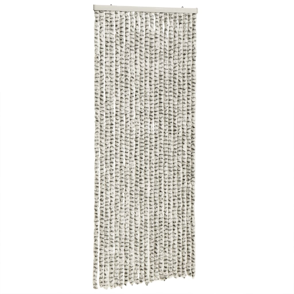 Vliegengordijn 56X200 Cm Chenille Lichtgrijs En Donkergrijs