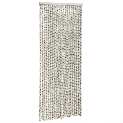 Vliegengordijn 56X200 Cm Chenille Lichtgrijs En Donkergrijs
