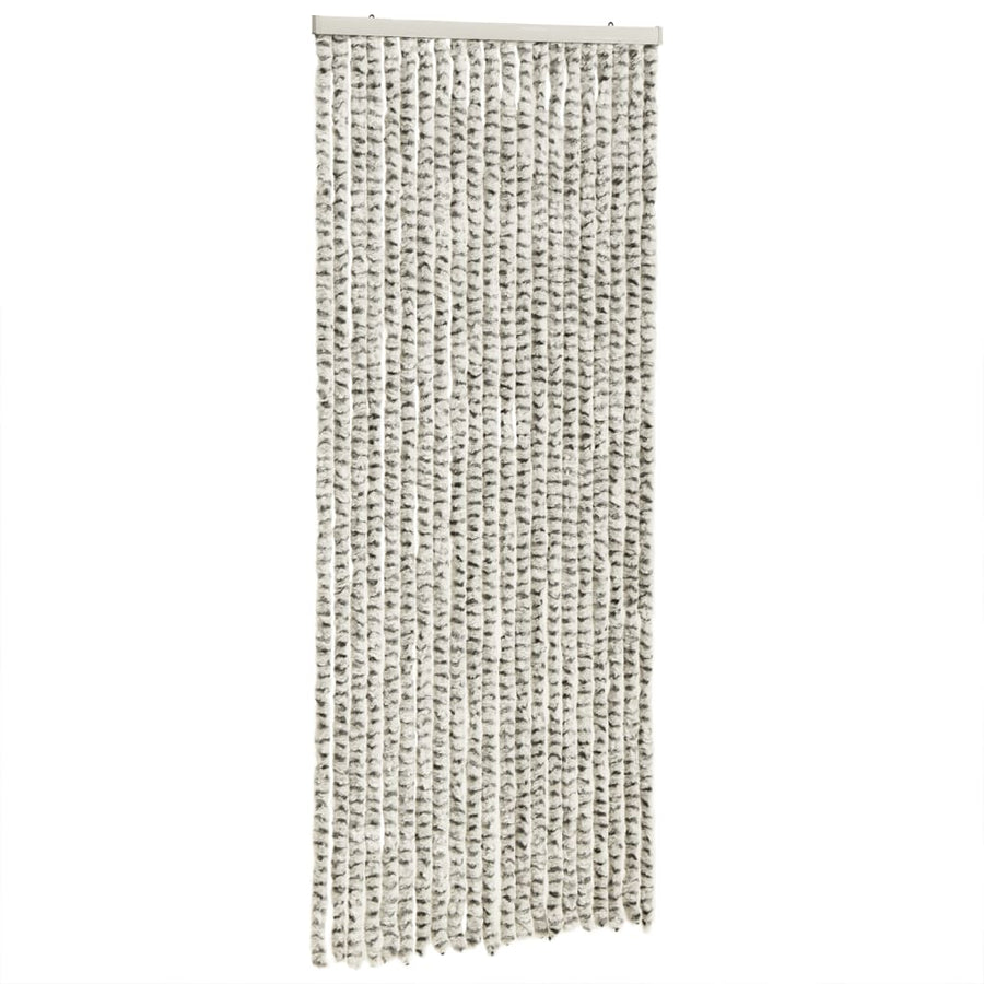 Vliegengordijn 56X200 Cm Chenille Lichtgrijs En Donkergrijs