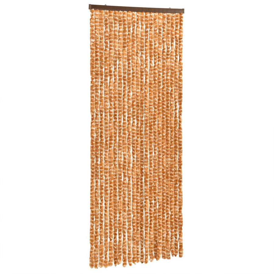 Vliegengordijn 56X200 Cm Chenille Okerkleurig En Wit