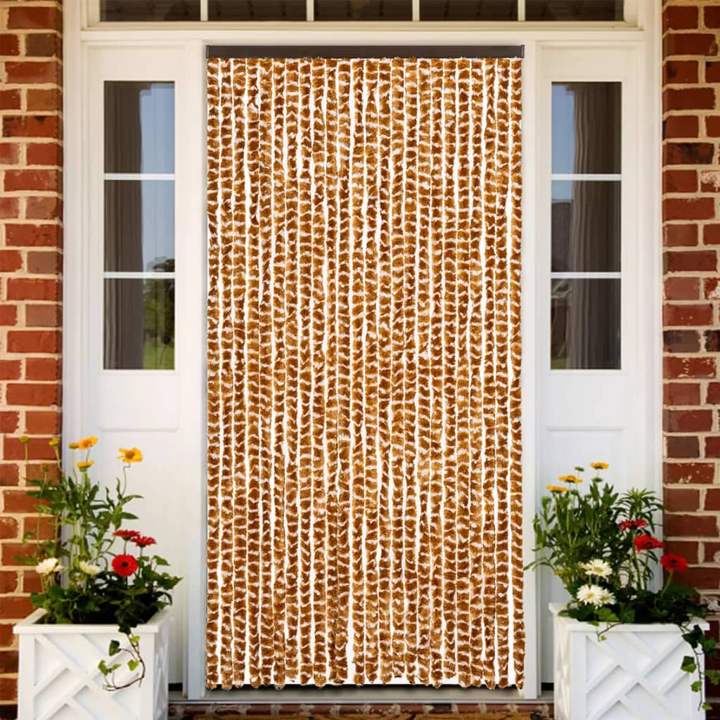 Vliegengordijn Chenille Kleurig En Oker En Wit 100 x 200 cm