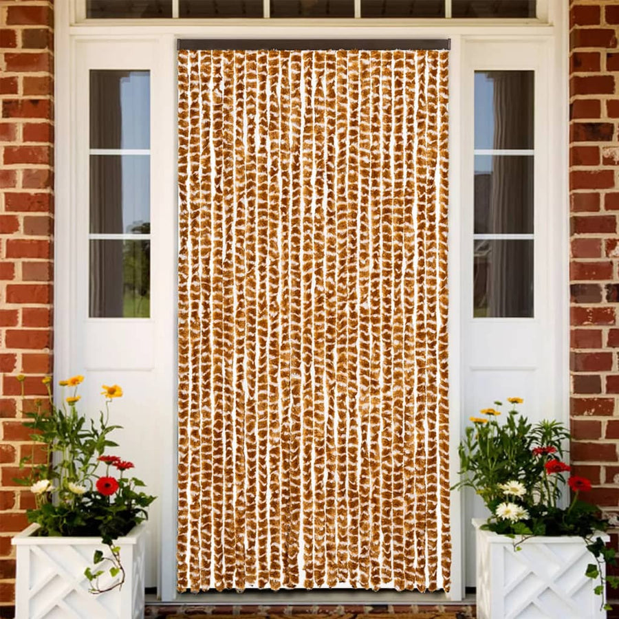 Vliegengordijn Chenille Kleurig En Oker En Wit 100 x 200 cm