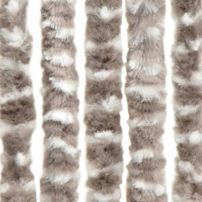 Vliegengordijn 90X200 Cm Chenille Taupe En Wit