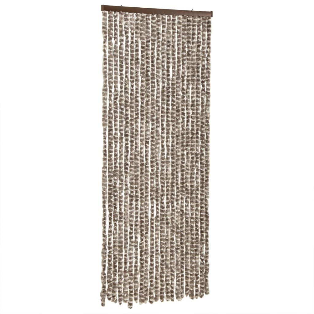 Vliegengordijn 100X200 Cm Chenille Taupe En Wit
