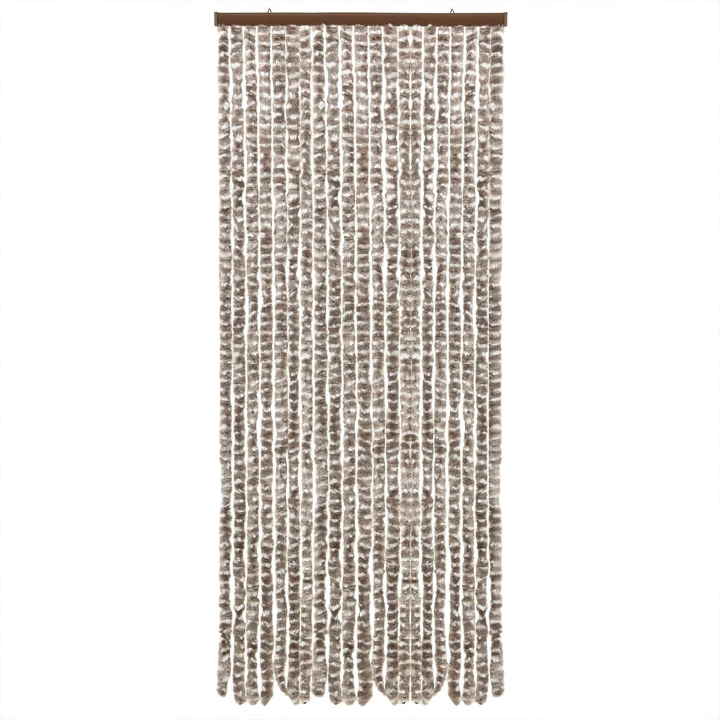 Vliegengordijn 100X200 Cm Chenille Taupe En Wit