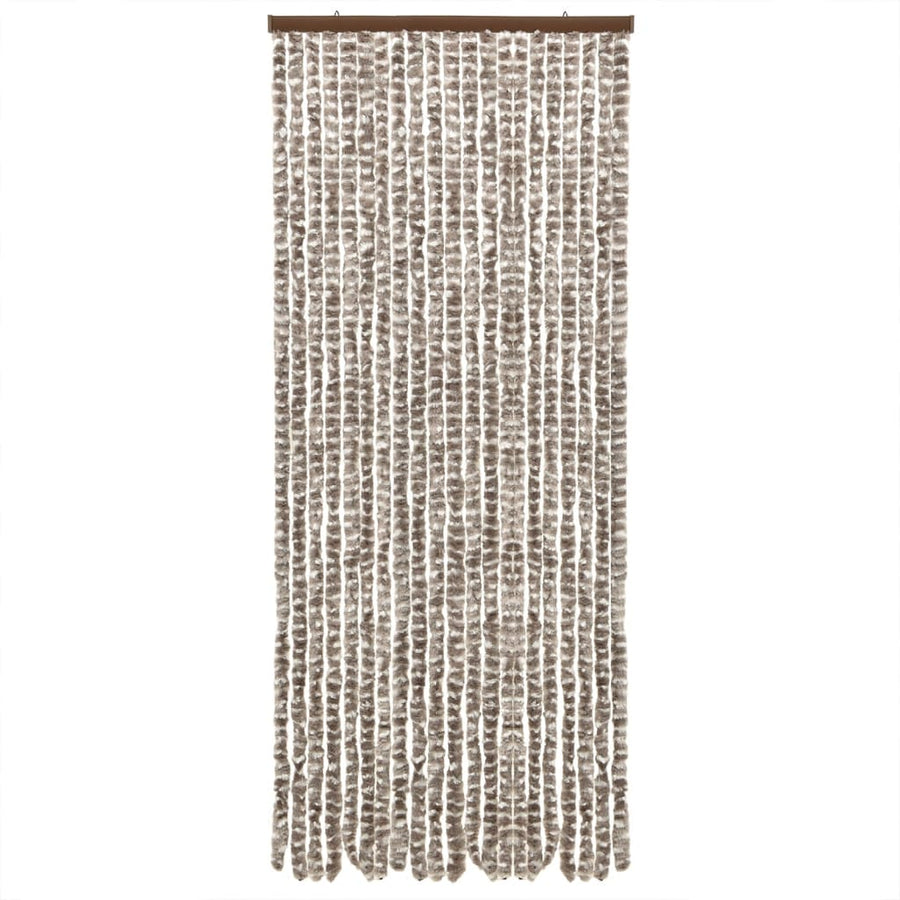 Vliegengordijn 100X200 Cm Chenille Taupe En Wit