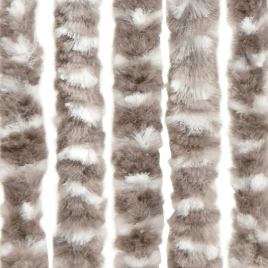 Vliegengordijn 100X200 Cm Chenille Taupe En Wit