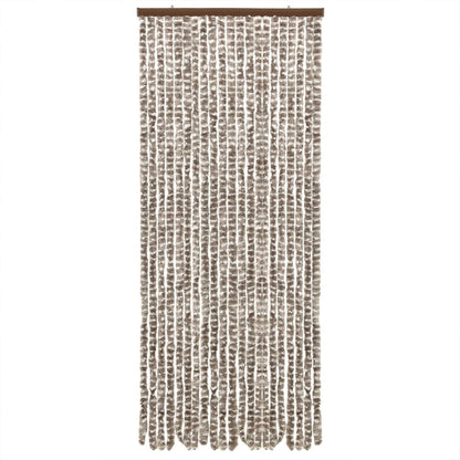 Vliegengordijn 100X230 Cm Chenille Taupe En Wit