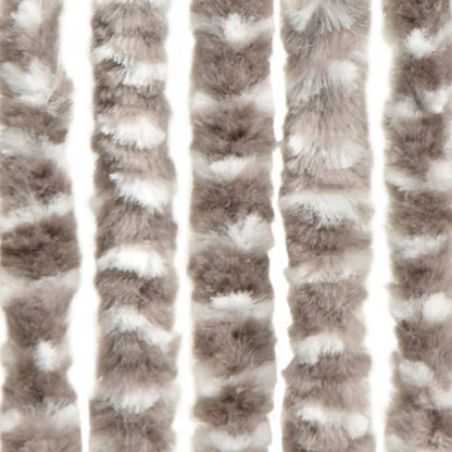 Vliegengordijn 100X230 Cm Chenille Taupe En Wit