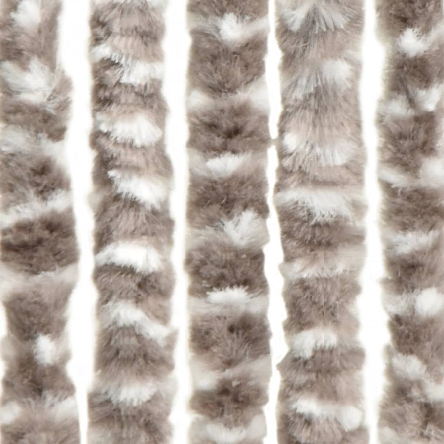 Vliegengordijn 100X230 Cm Chenille Taupe En Wit