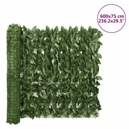 Balkonscherm met donkergroene bladeren 600x75 cm 600 x 75 cm Donkergroen