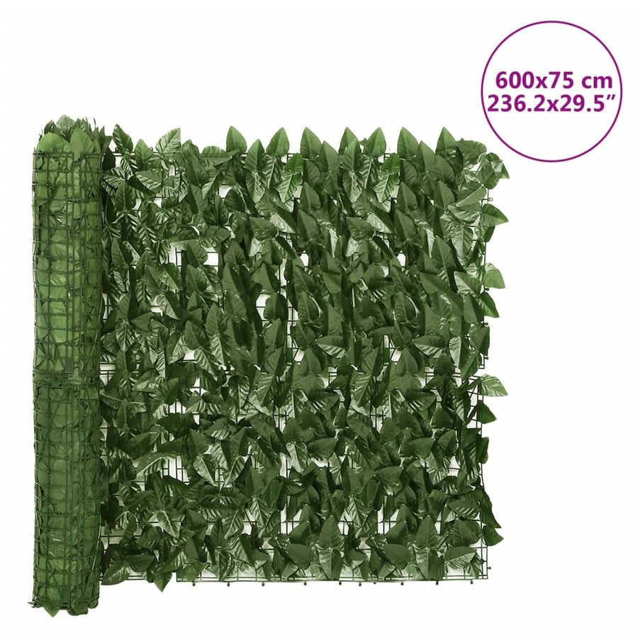 Balkonscherm met donkergroene bladeren 600x75 cm 600 x 75 cm Donkergroen