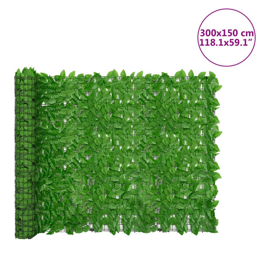 Balkonscherm met groene bladeren 300x150 cm 300 x 150 cm Groen