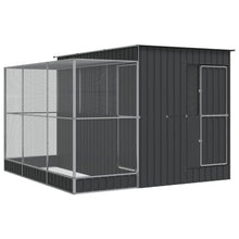 Volière met verlengstuk 290x303x216 cm staal zilverkleurig