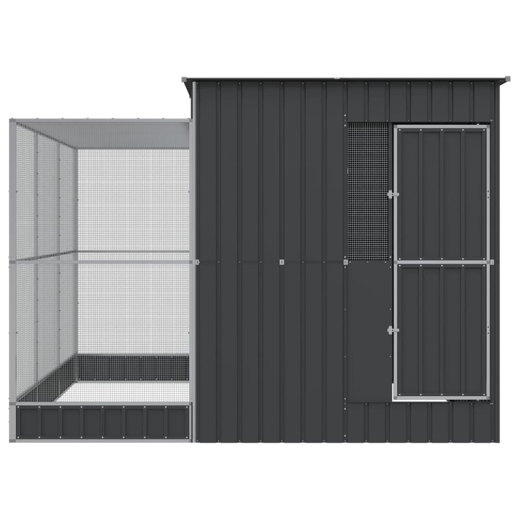 Volière met verlengstuk 290x303x216 cm staal zilverkleurig