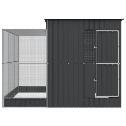 Volière met verlengstuk 290x303x216 cm staal zilverkleurig