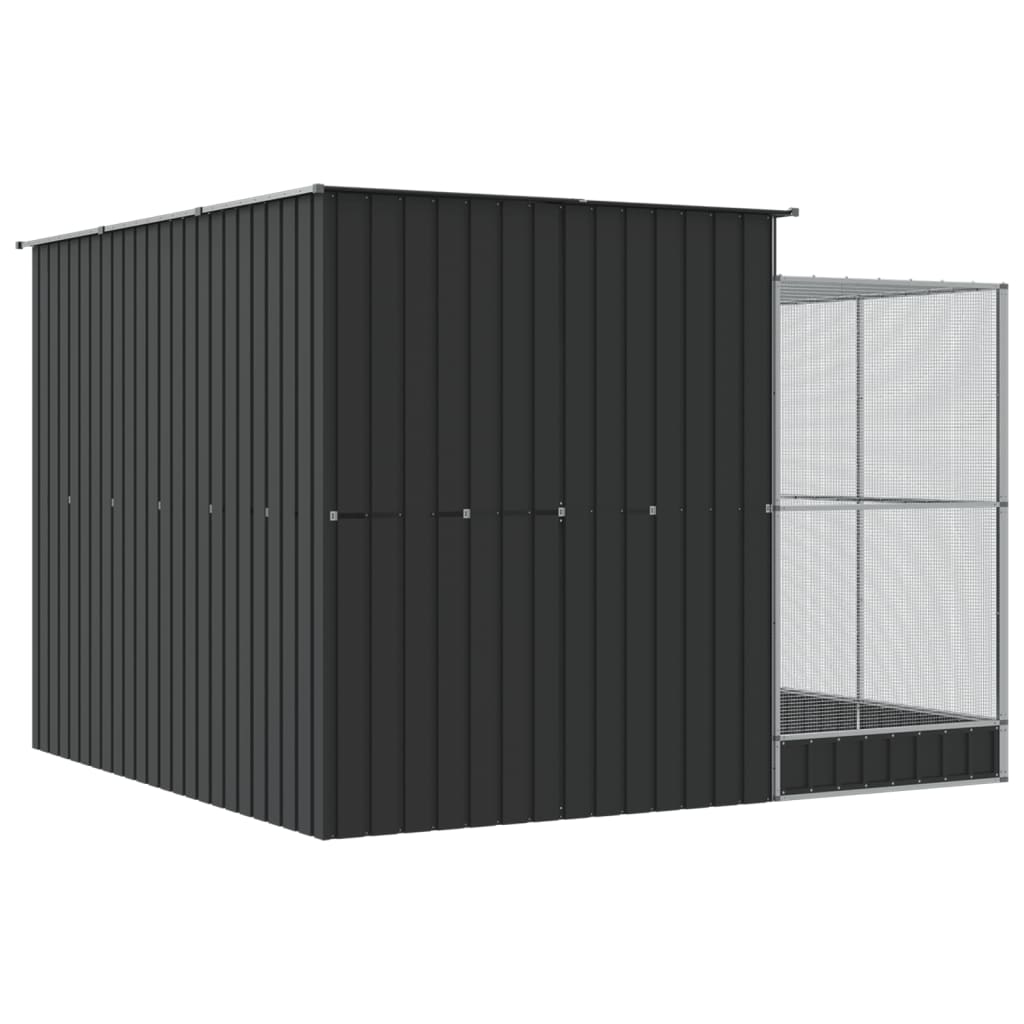 Volière met verlengstuk 290x303x216 cm staal zilverkleurig