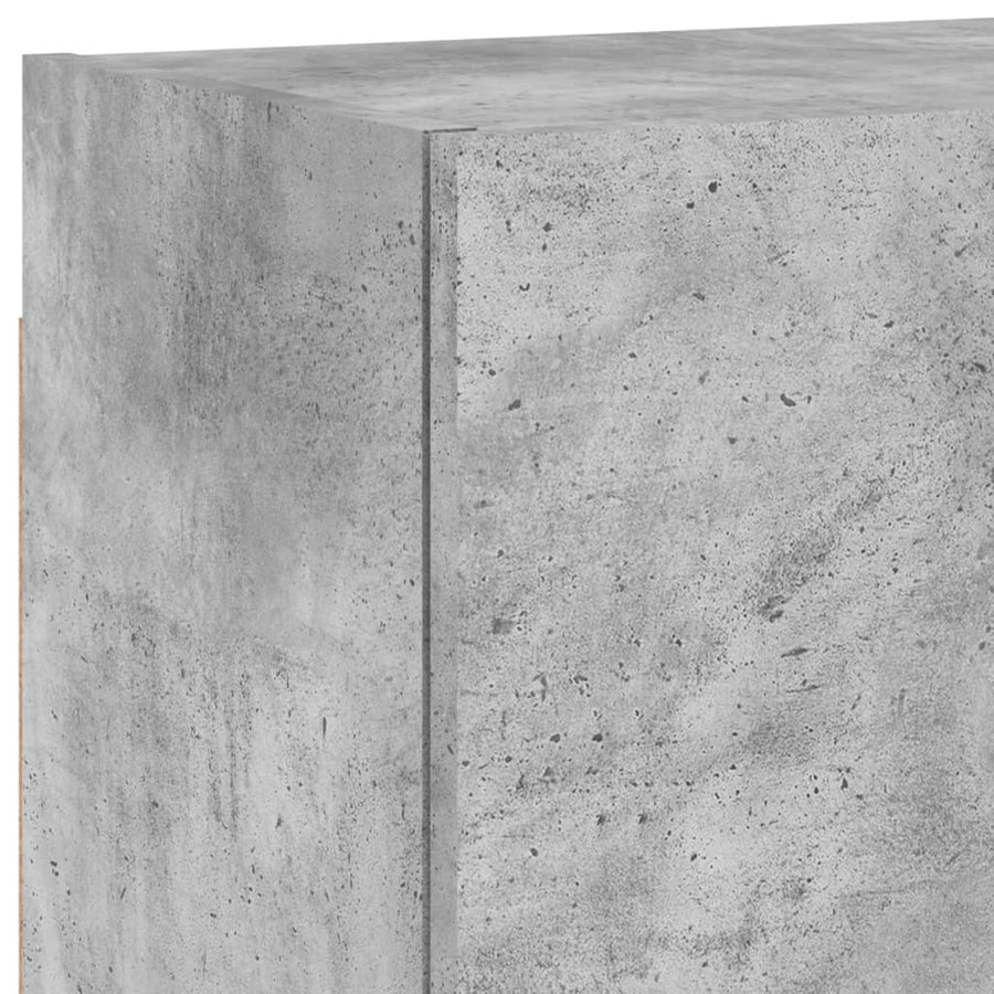 4-Delige Tv-Wandmeubelset Bewerkt Hout Betongrijs