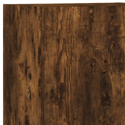 4-Delige Tv-Wandmeubelset Bewerkt Hout Kleurig Gerookt eiken