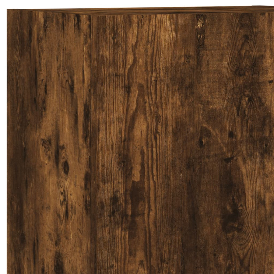 4-Delige Tv-Wandmeubelset Bewerkt Hout Kleurig Gerookt eiken